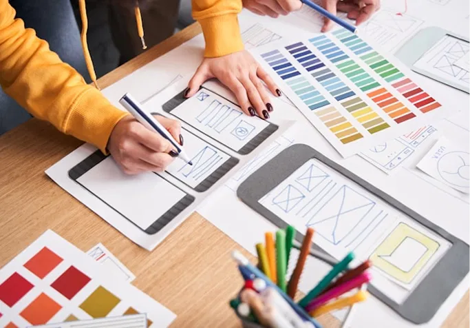 Person looking at phone screen with AI chat interface